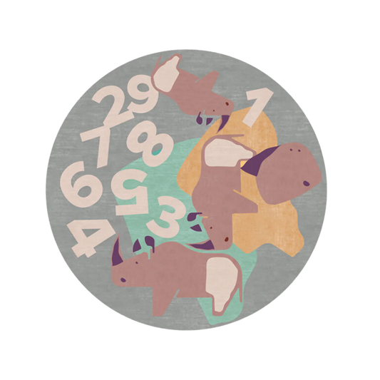Rhino's Troupe Round Rug