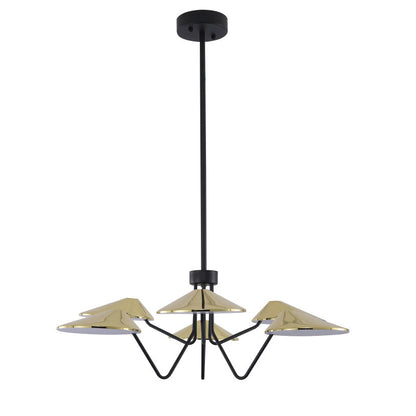 Black and Shiny Brass LED Chandelier
