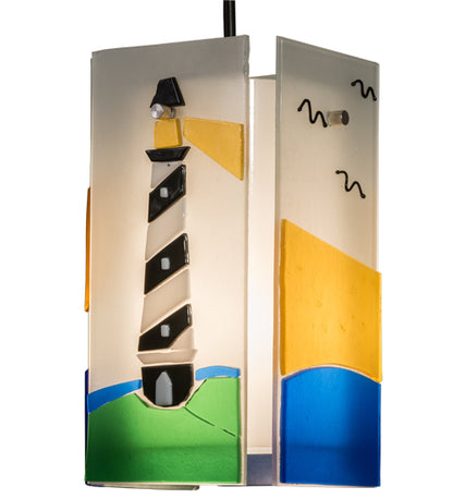 7"W Metro Fusion Lighthouse Quadrato Mini Pendant by Meyda Lighting