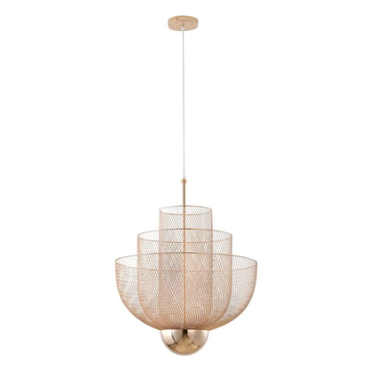 Triple-Tier Gold Mesh LED Light - S