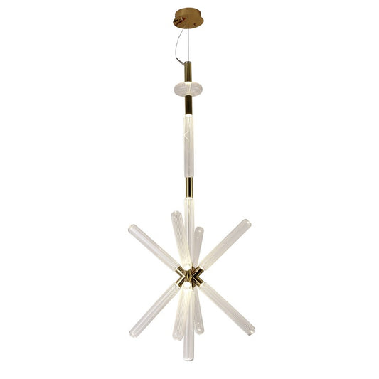Gold Sputnik LED Chandelier with Clear Glass Globes