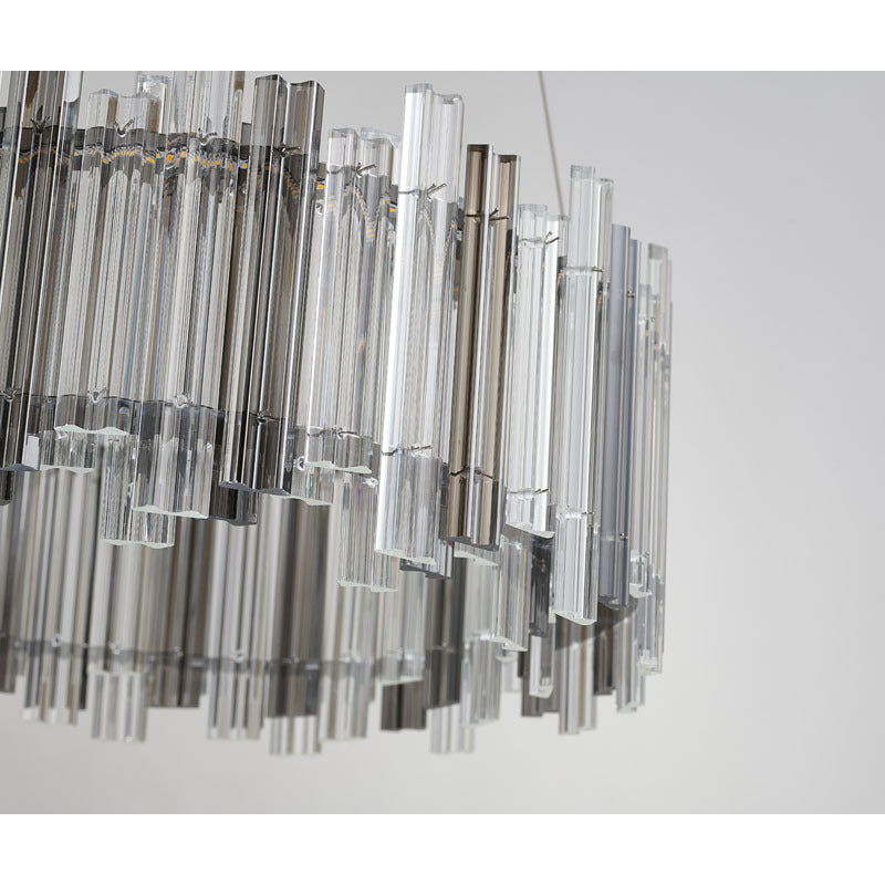 Round Clear & Smoke Glass LED Chandelier