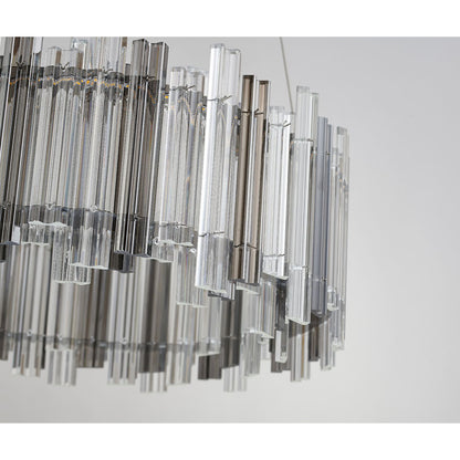 Round Clear & Smoke Glass LED Chandelier