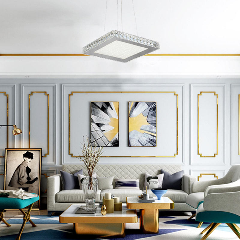 Square Clear Crystal Chandelier