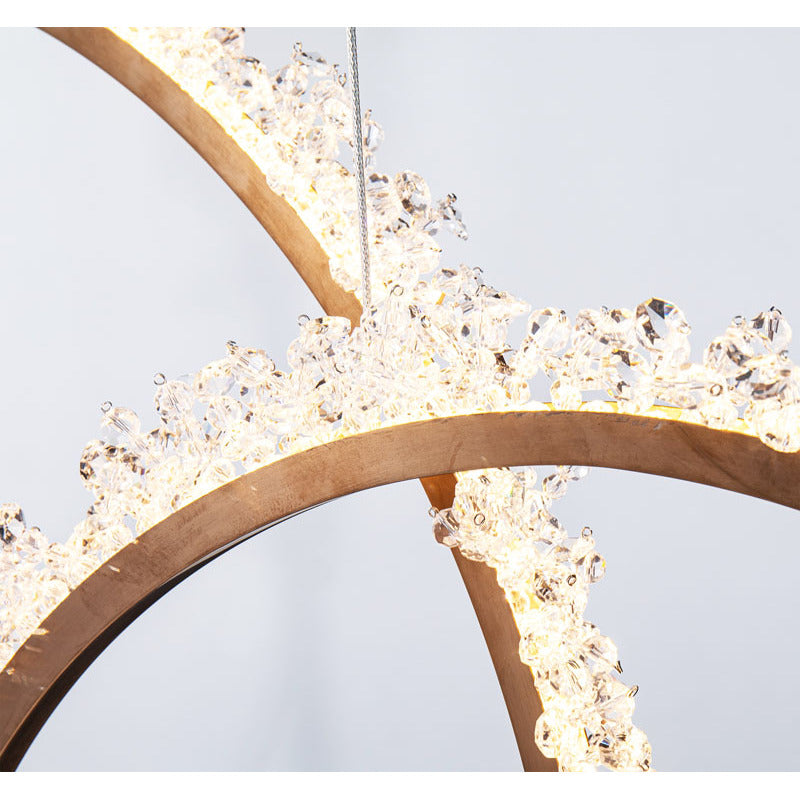 Three Ring Gold LED Chandelier