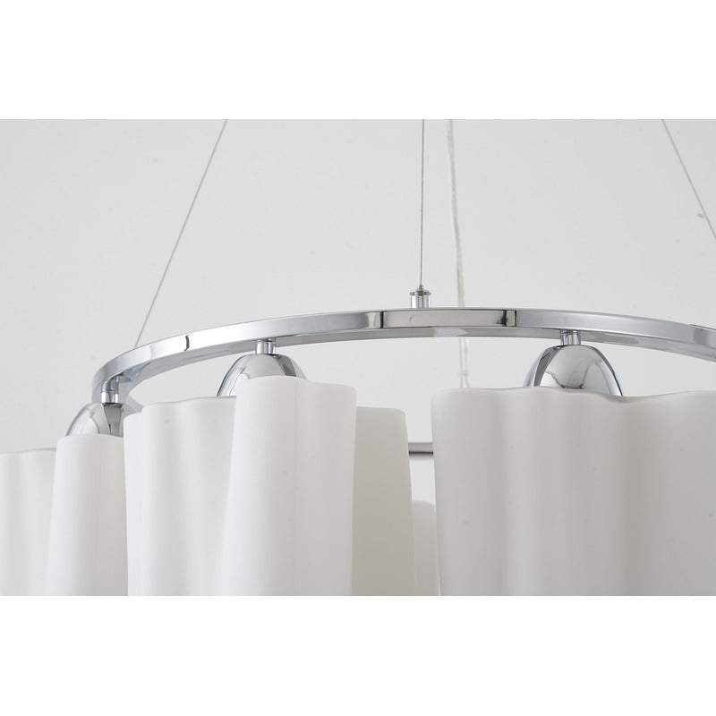White Opal Glass Chandelier