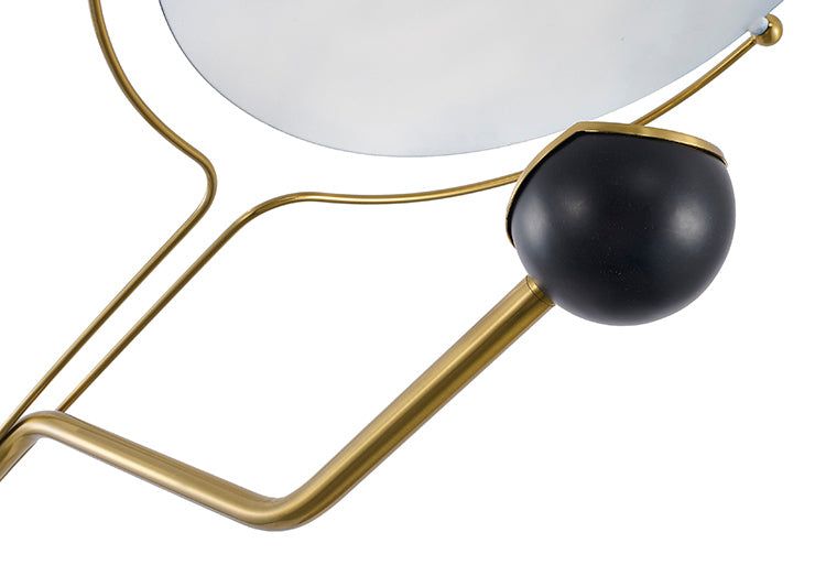 Black Aluminum LED Floor Lamp With A White Marble Base