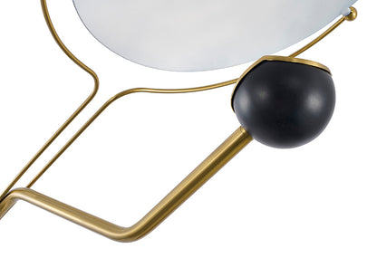 Black Aluminum LED Floor Lamp With A White Marble Base