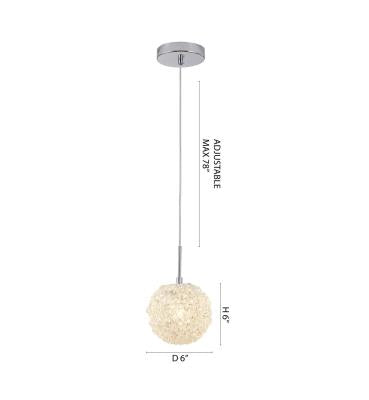 Crystal Beaded Ball Pendant Light in Chrome/Gold Finish