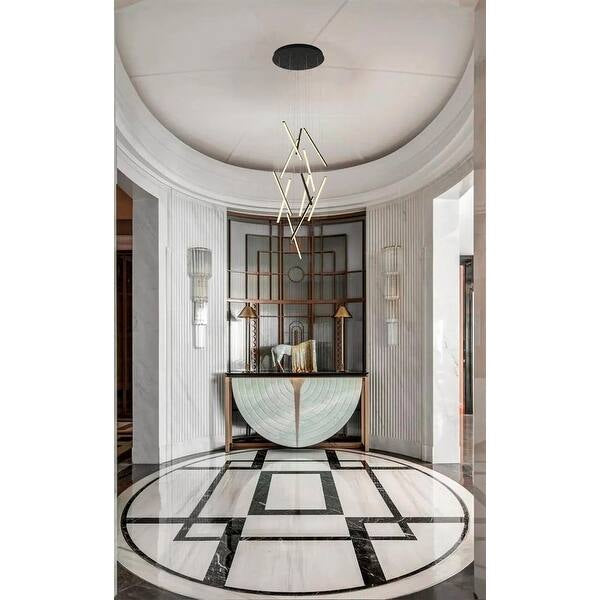 Satin Black Metal LED Chandelier With White Acrylic Diffusers