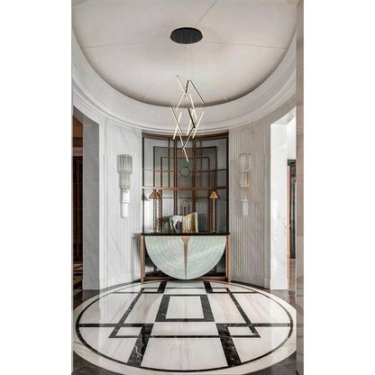 Satin Black Metal LED Chandelier With White Acrylic Diffusers