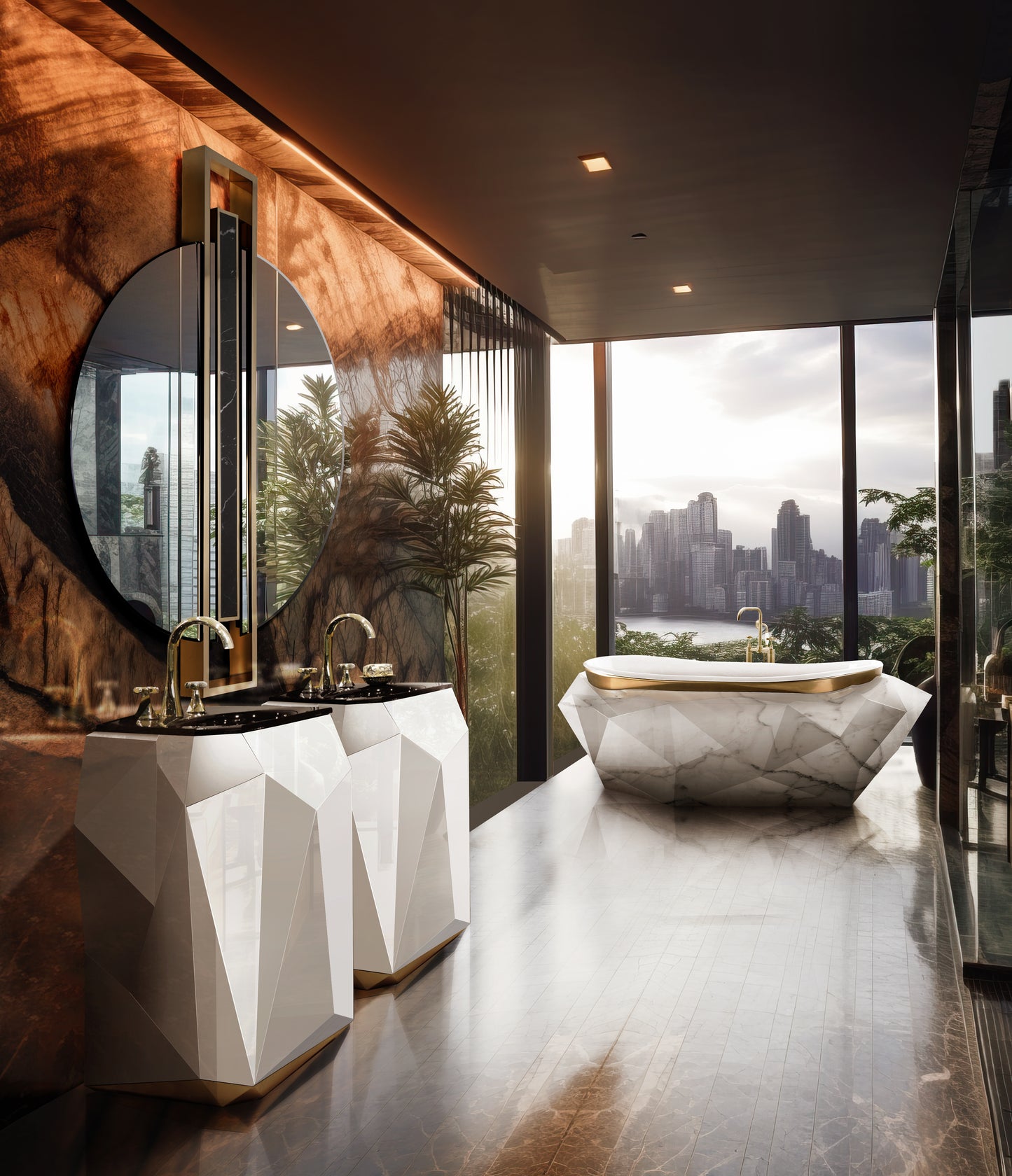 Diamond Marble Bathtub