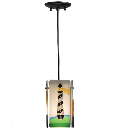 7"W Metro Fusion Lighthouse Quadrato Mini Pendant by Meyda Lighting
