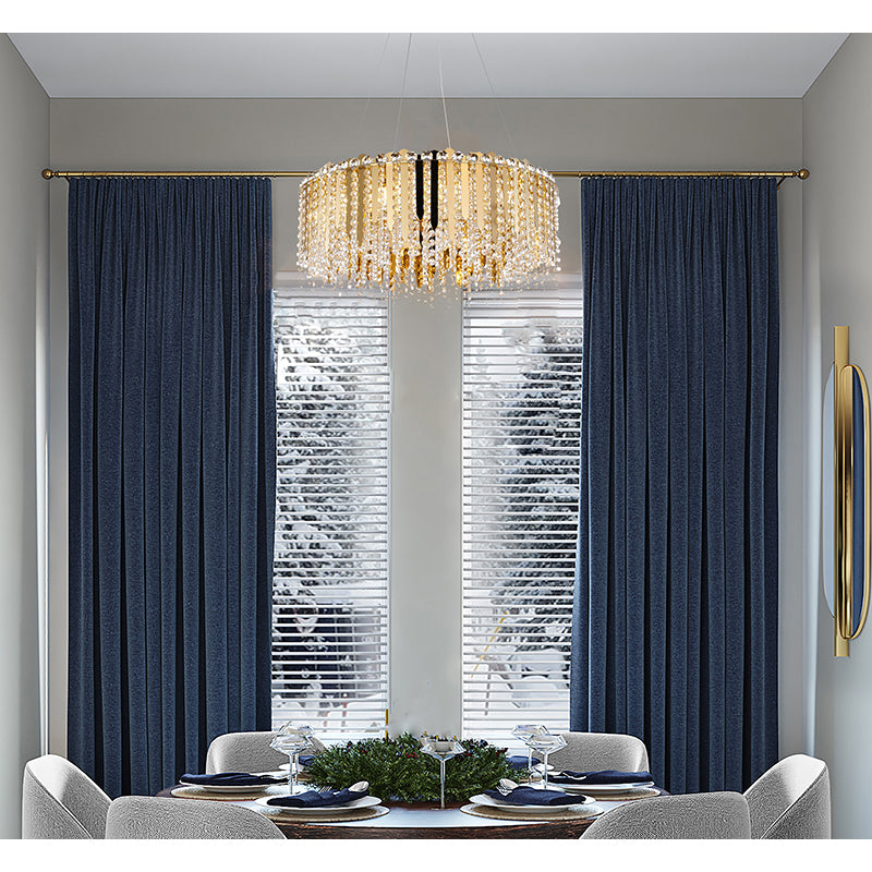 Gold Chandelier With Clear Hanging Crystal Beads