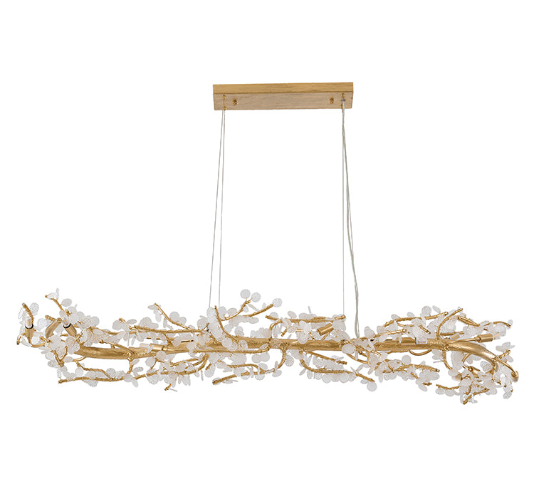 Gold Aluminum Chandelier With Clear Glass