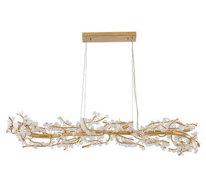 Gold Aluminum Chandelier With Clear Glass