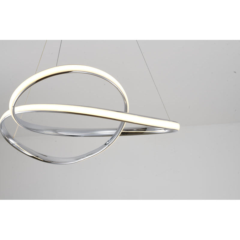 Black LED Chandelier – Modern Aluminum Ring Pendant Light