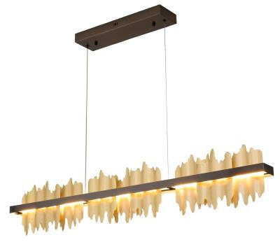Black Stainless Steel LED Chandelier with Brass Copper by Bethel International