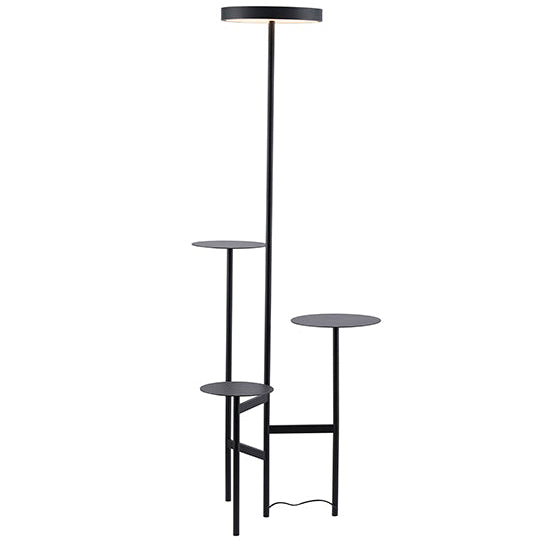 Black Floor Lamp With A White Acrylic Shade