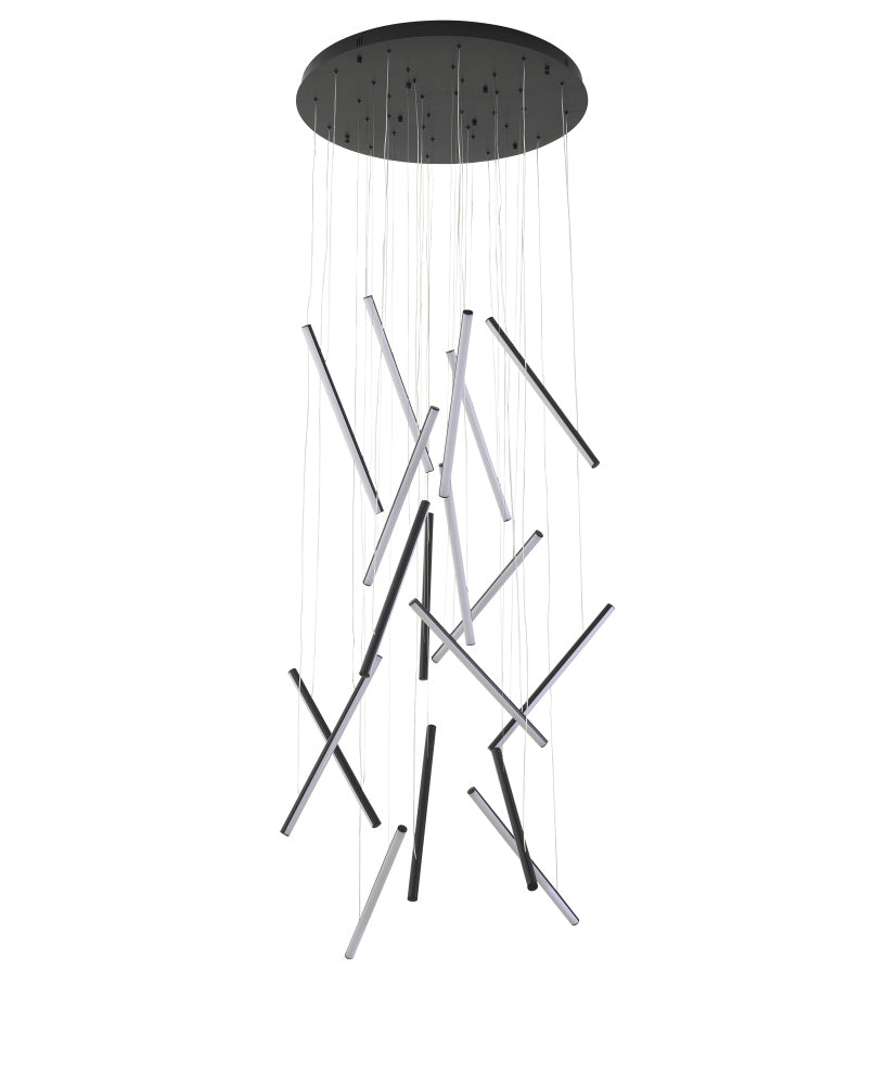 Satin Black LED Chandelier