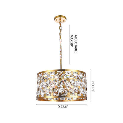 Copper Drum Shade Chandelier