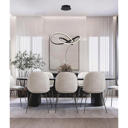 Black LED Chandelier – Modern Aluminum Ring Pendant Light