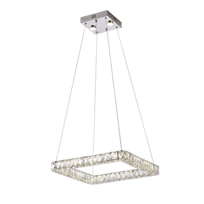 Chrome Square Crystal LED Chandelier