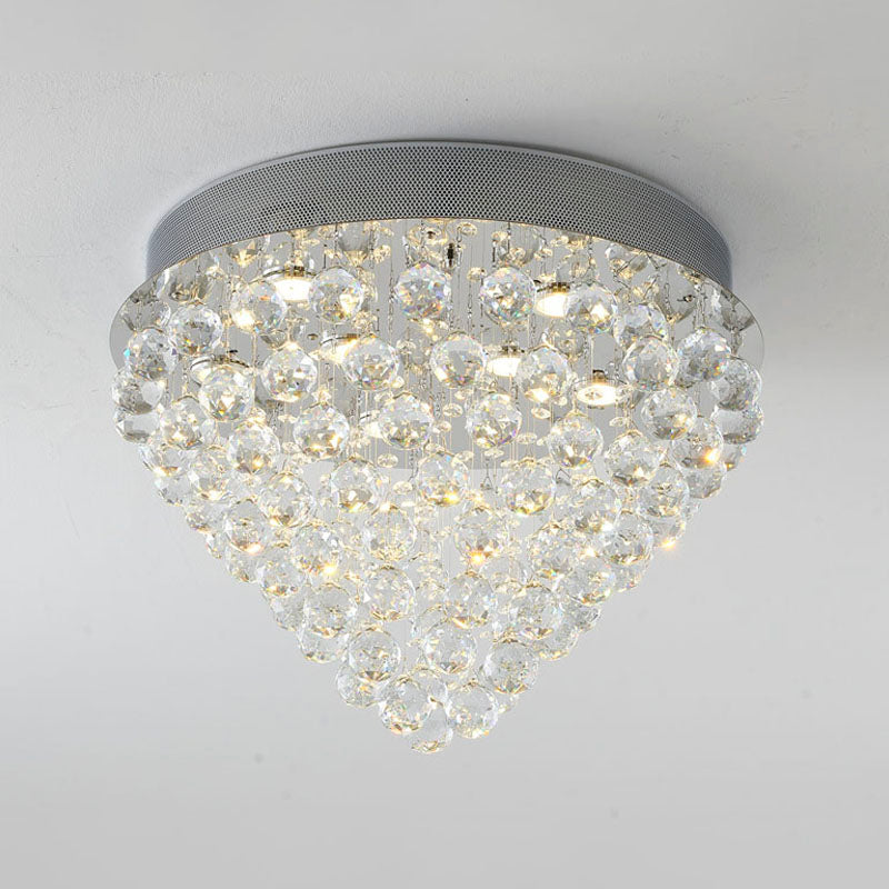 Clear Crystal Semi Flush Mount
