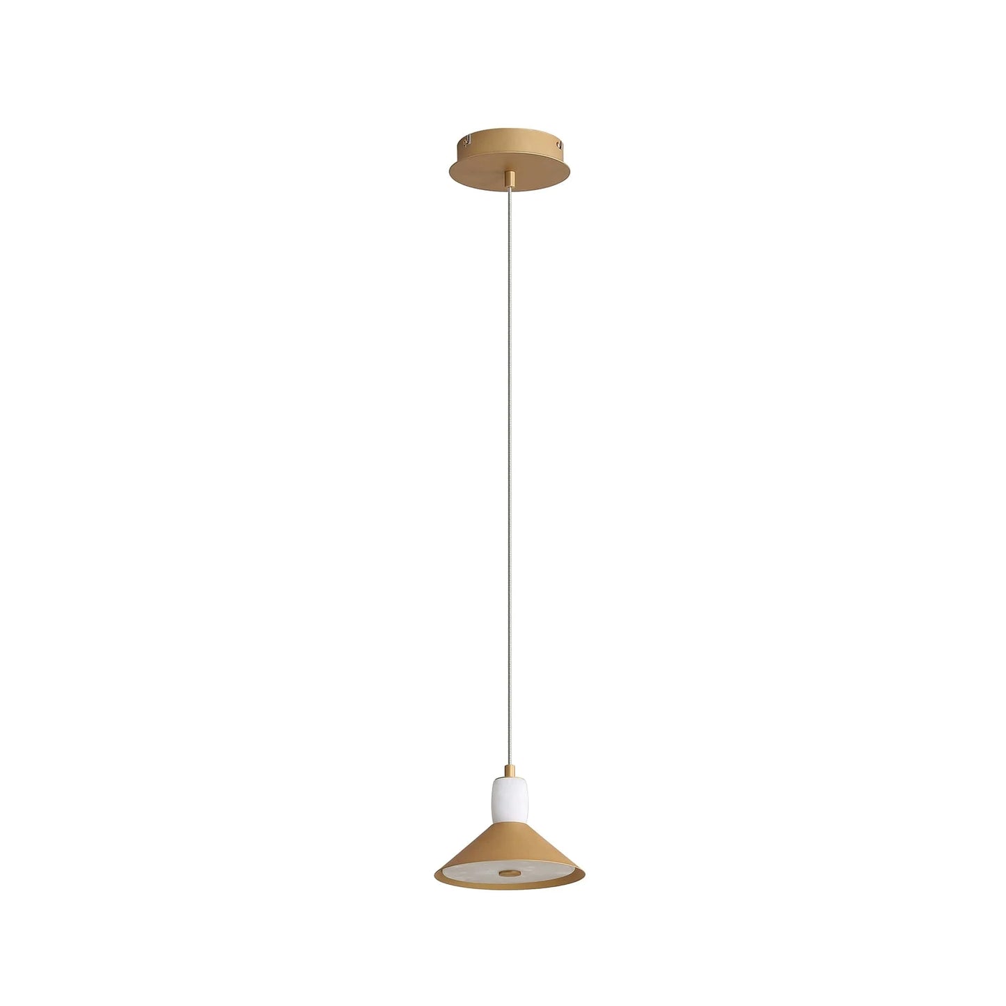 Spanish Alabaster & Aluminum One-Light Chandelier