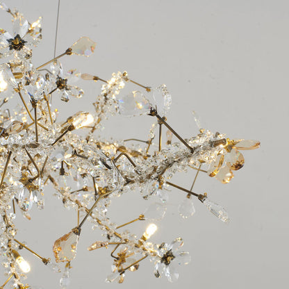 Clear & Champagne Crystal Branch Chandelier