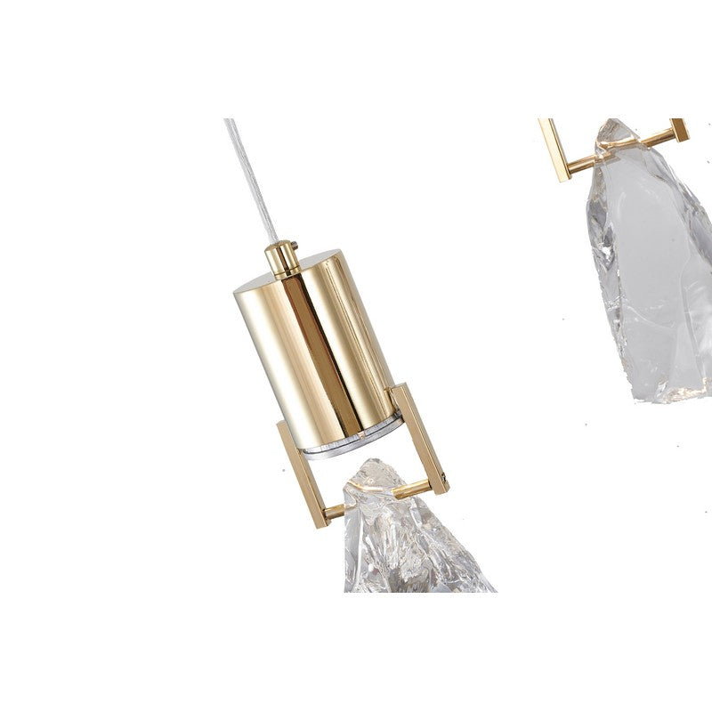 Island Light with Clear Crystal Stone Pendants