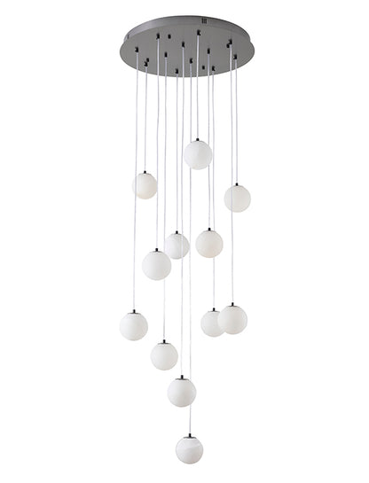 Black Chandelier With Alabaster Pendants