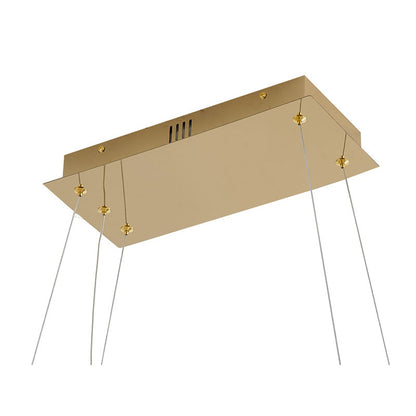Gold Rectangular Crystal LED Chandelier