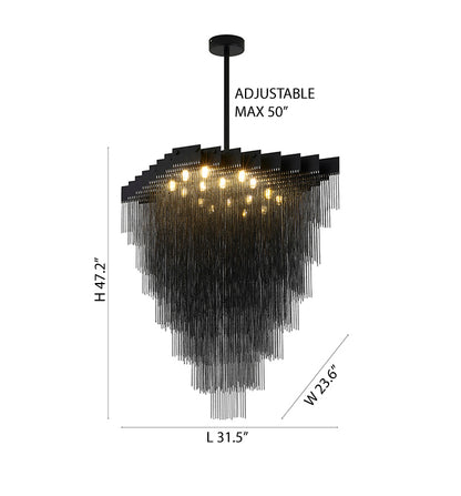 Satin Black Prism Chandelier