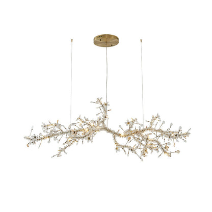 Clear & Champagne Crystal Branch Chandelier