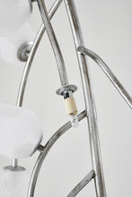 Black Branch Chandelier with White Glass Shades