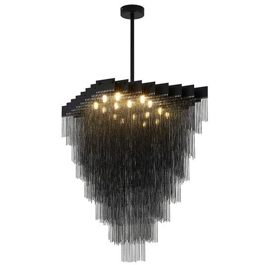 Satin Black Prism Chandelier