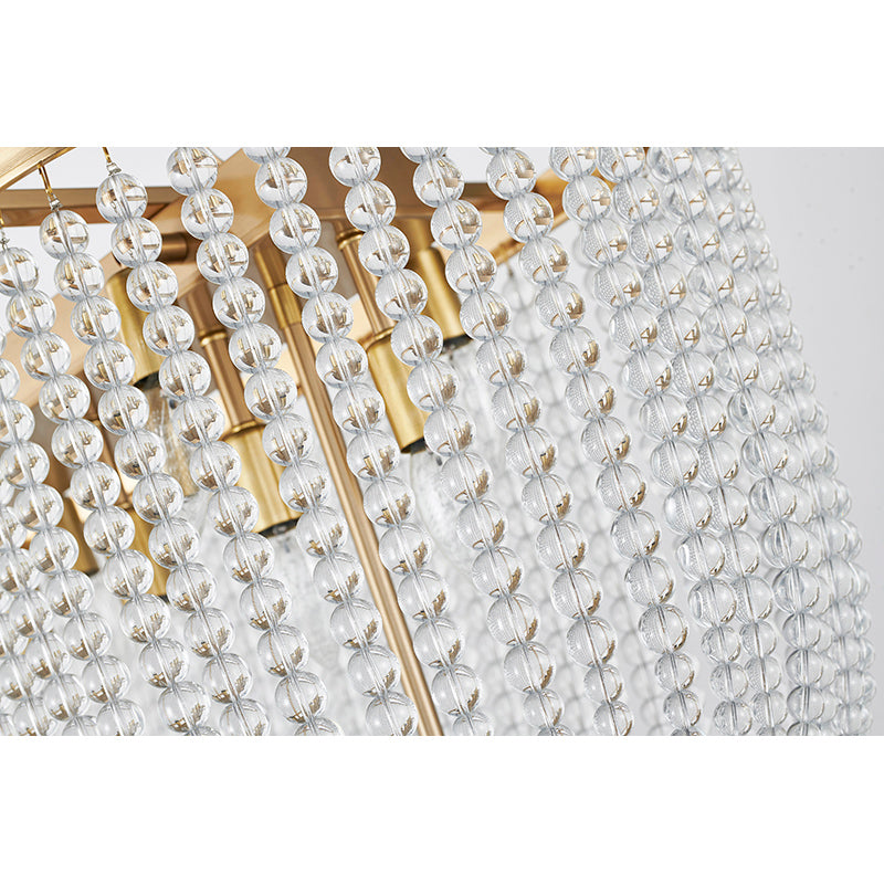 Oval Chandelier With Clear Hanging Crystal Beads