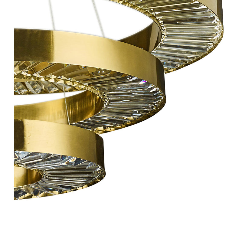 3 Ring Modern Gold Crystal LED Chandelier by Bethel International
