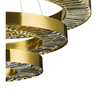 3 Ring Modern Gold Crystal LED Chandelier by Bethel International