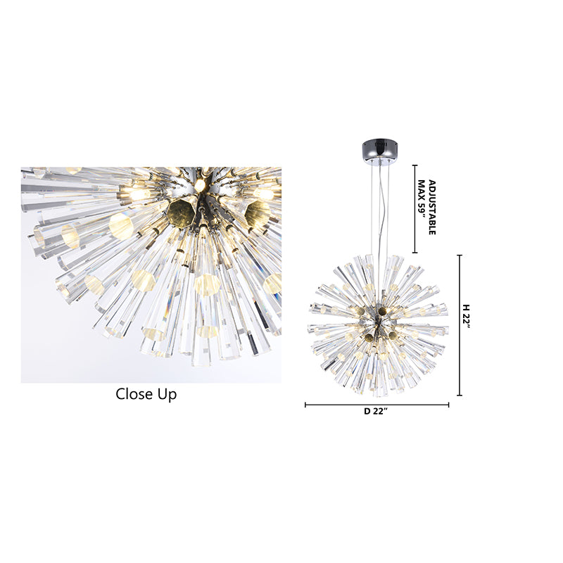 Clear Crystal Sputnik Chandelier
