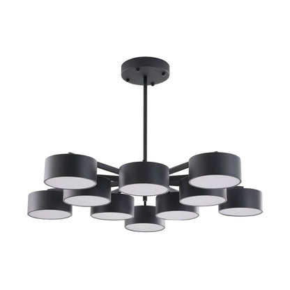 Black/Gold Frame Light Fixture with Black Shades and White Frosted Diffusers