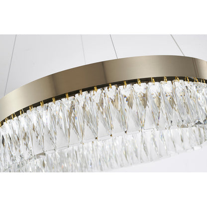 LED Chandelier with Hanging Crystals