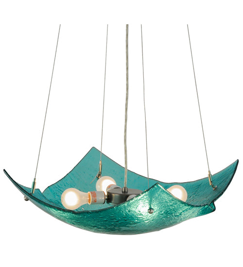 Aquamarine Crinkled Fused Glass Pendant by Meyda Lighting