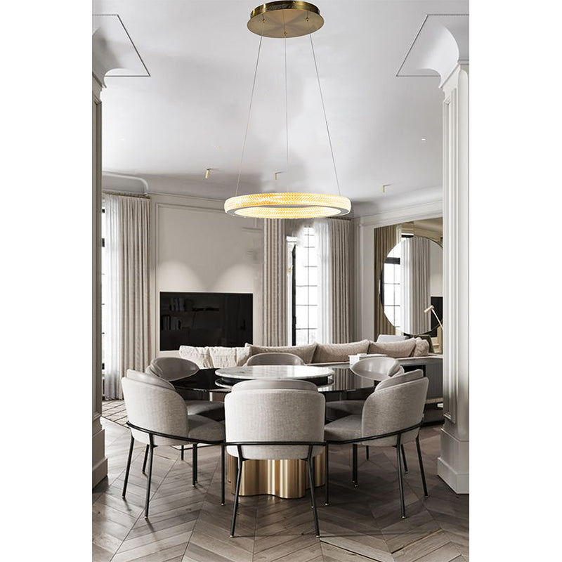 Sand Gold Halo Ring LED Chandelier