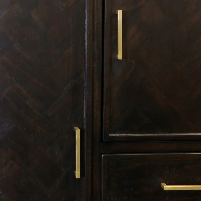 Burnt Umber Solid Wood Wardrobe Cabinet