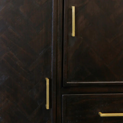 Burnt Umber Solid Wood Wardrobe Cabinet