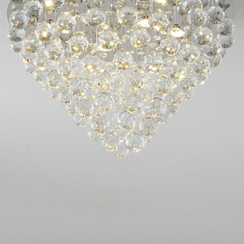 Clear Crystal Semi Flush Mount