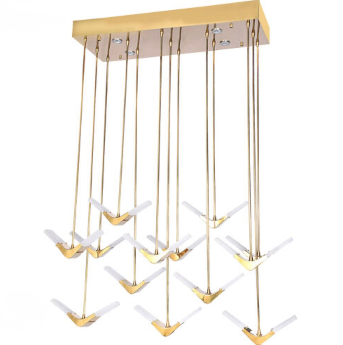 Gold Boomerang LED Chandelier