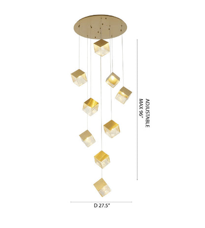 Round Satin Black Frame Chandelier